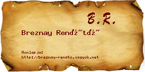 Breznay Renátó névjegykártya